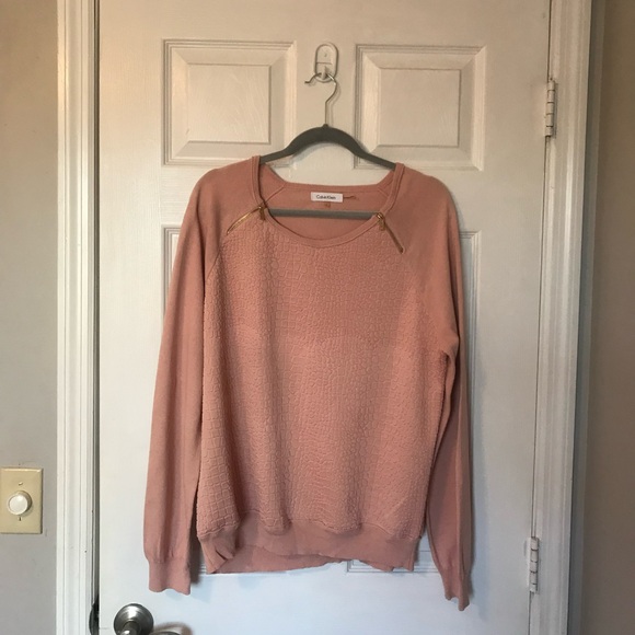 Calvin Klein Pink Textured Crewneck - Picture 1 of 12